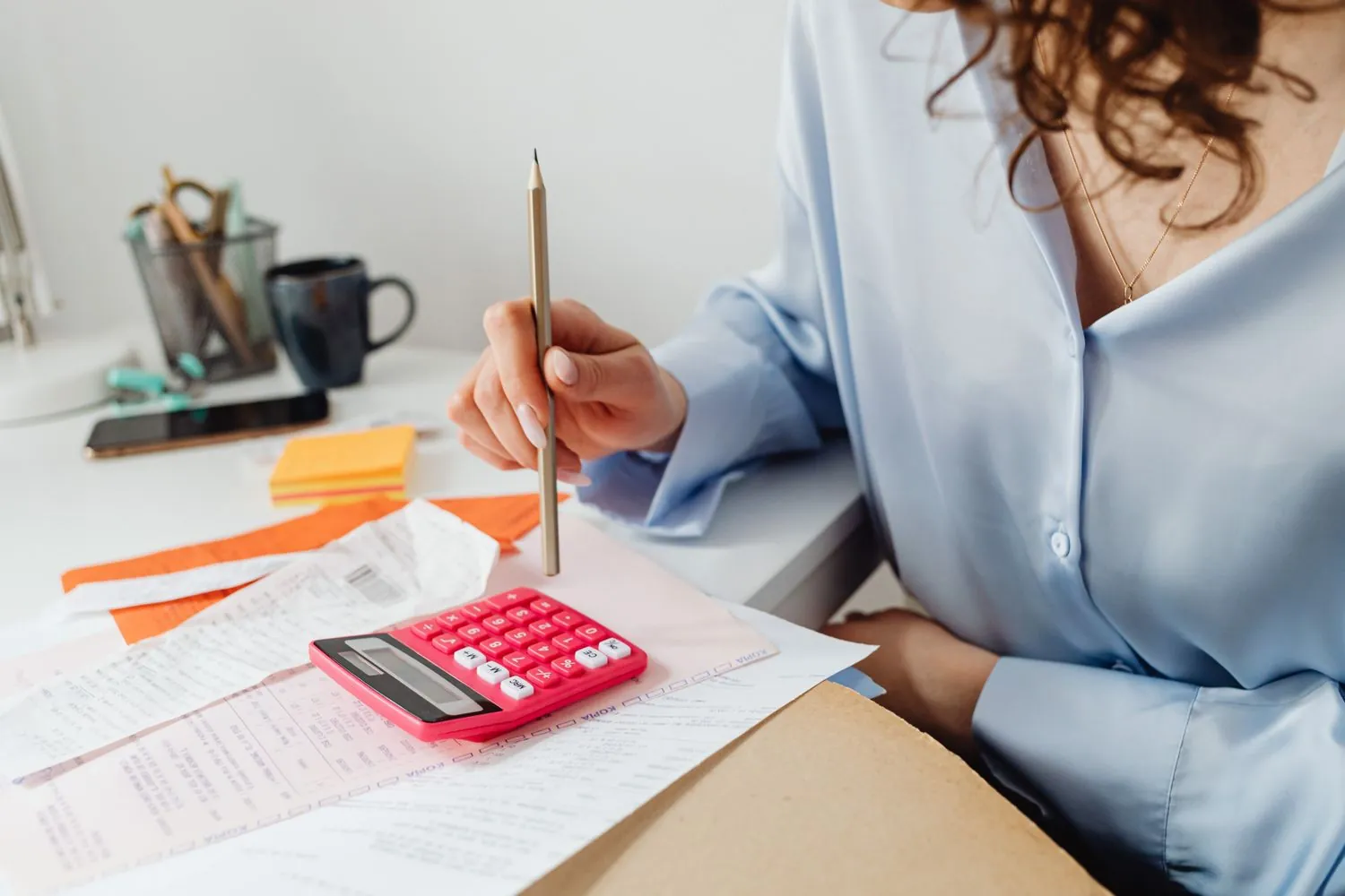 Conferência de despesas e documentos fiscais com calculadora em Porto Feliz · SP